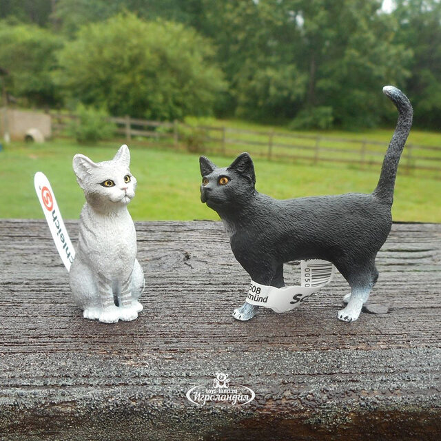 Фигурка Кошка серая, сидящая 5 см Schleich