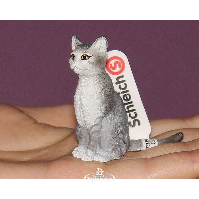 Фигурка Кошка серая, сидящая 5 см Schleich