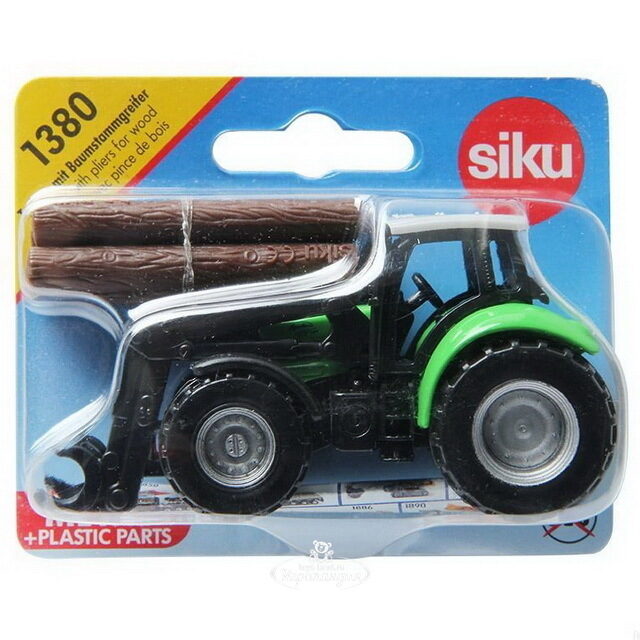 Трактор Deutz с захватом для брёвен 1:87, 10 см SIKU (Сику)