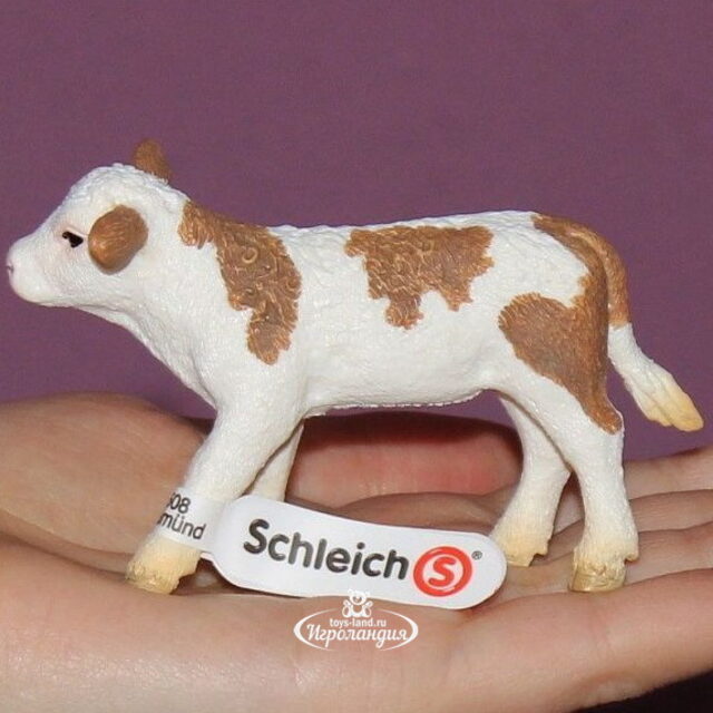 Фигурка Теленок Симментальской коровы 8 см Schleich