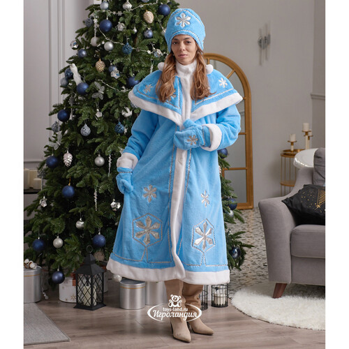 Взрослый новогодний костюм Снегурочка Люкс, 44-50 размер Бока С