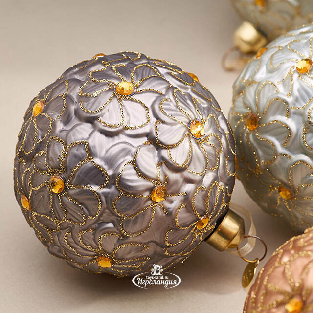 Набор стеклянных шаров Rosolina - Flower Fantasy 8 см, 9 шт Christmas Deluxe