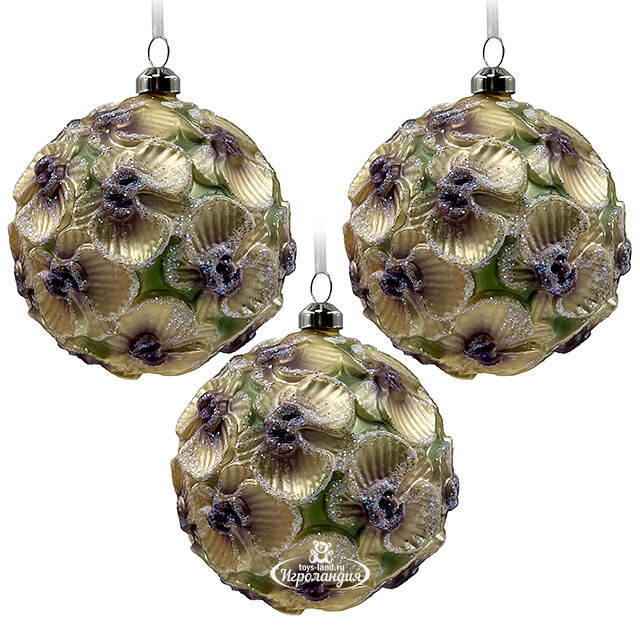 Набор стеклянных шаров Fermo - Пленительная Орхидея 10 см шампань, 6 шт Christmas Deluxe