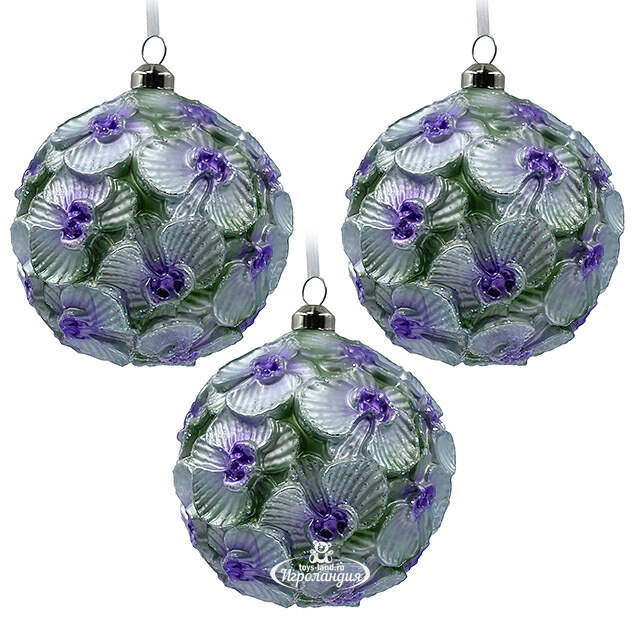 Набор стеклянных шаров Fermo - Пленительная Орхидея 10 см серебряный, 6 шт Christmas Deluxe