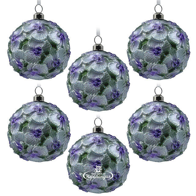 Набор стеклянных шаров Fermo - Пленительная Орхидея 8 см серебряный, 12 шт Christmas Deluxe