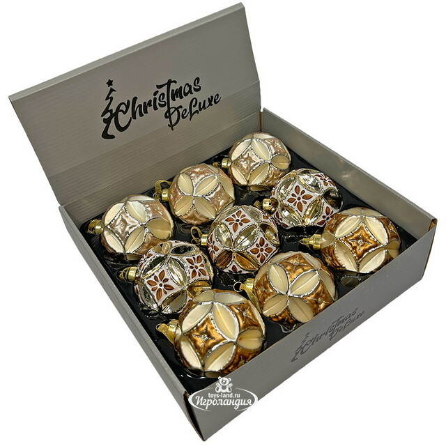 Набор стеклянных шаров Ricardo - Sunny Dawn 8 см, 9 шт Christmas Deluxe
