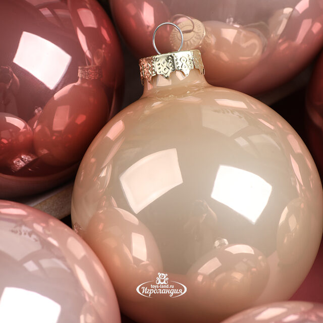 Коллекция стеклянных шаров Розовые Облака 8 см, 16 шт Winter Deco