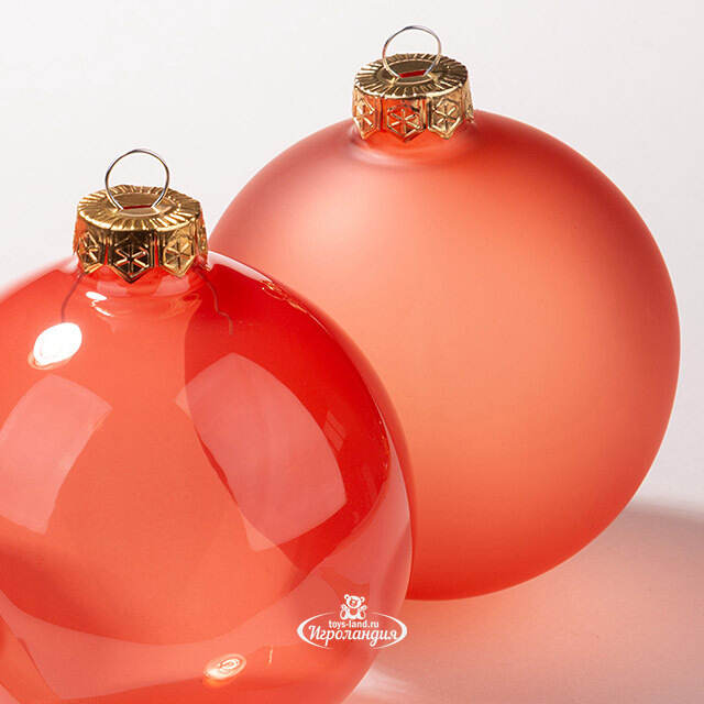 Елочные шары Bubble 10 см пряная тыква, 3 шт, стекло Kaemingk