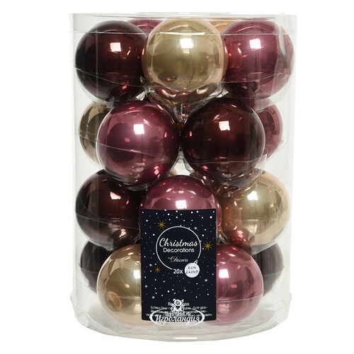 Коллекция стеклянных шаров La Vie en Rose 6 см, 20 шт Kaemingk/Winter Deco