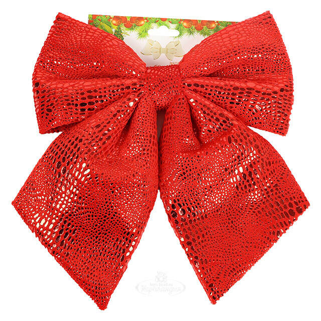 Бант на елку Luminous Luxe 22*20 см алый Christmas Deluxe