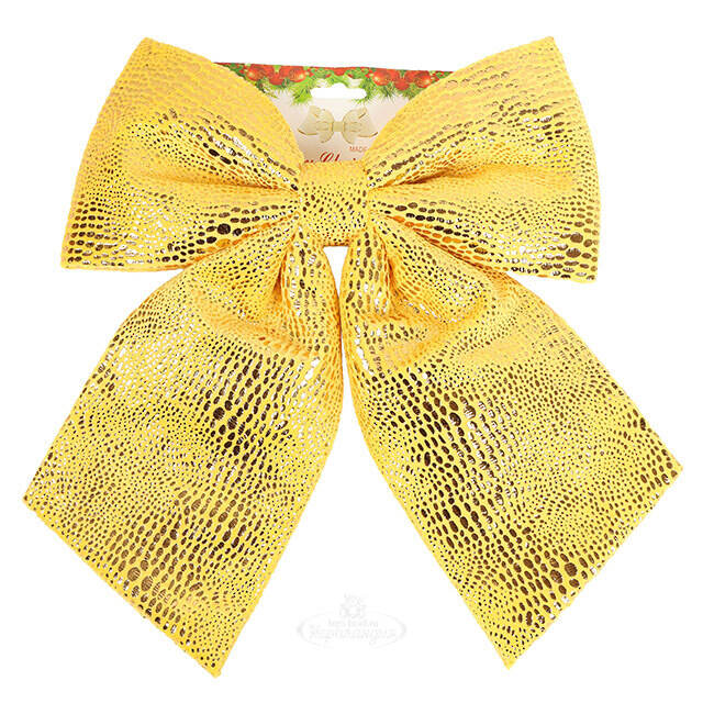 Бант на елку Luminous Luxe 28*25 см золотой Christmas Deluxe