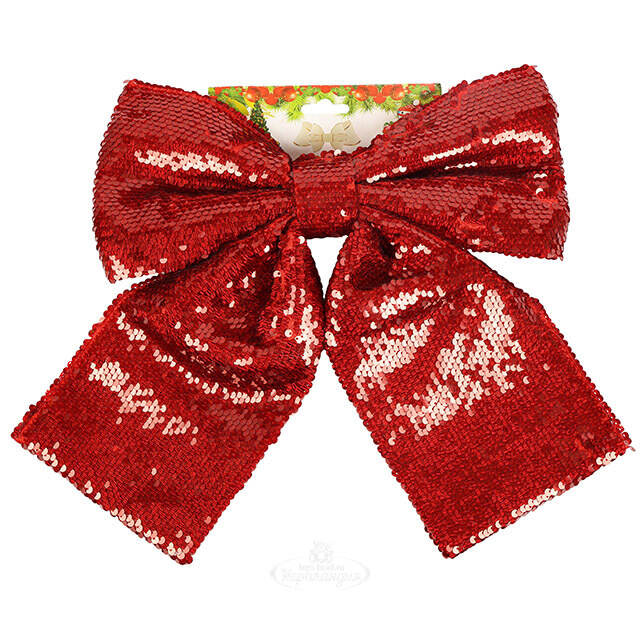 Бант на елку Sparkle Style 28*25 см красный Christmas Deluxe