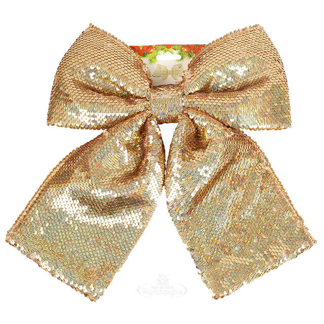 Бант на елку Sparkle Style 28*25 см шампань Christmas Deluxe
