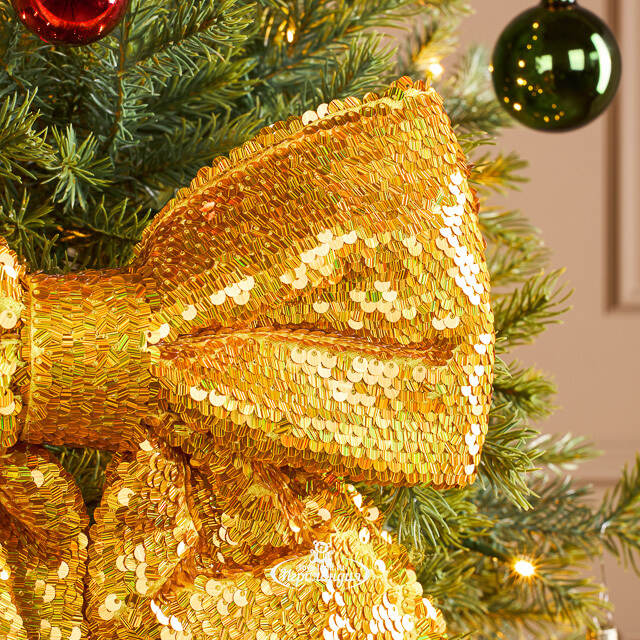 Бант на елку Sparkle Style 28*25 см золотой Christmas Deluxe