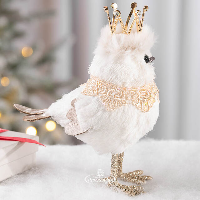 Декоративная фигурка Синичка Мия в короне - Warm heart 19*14 см Christmas Deluxe