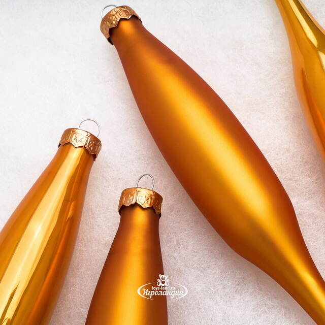 Набор елочных игрушек Сосульки 15 см золотая охра, 6 шт, стекло Kaemingk (Кейминг)