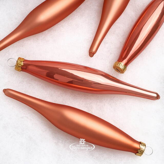 Набор елочных игрушек Сосульки 15 см пряная тыква, 6 шт Kaemingk (Кейминг)