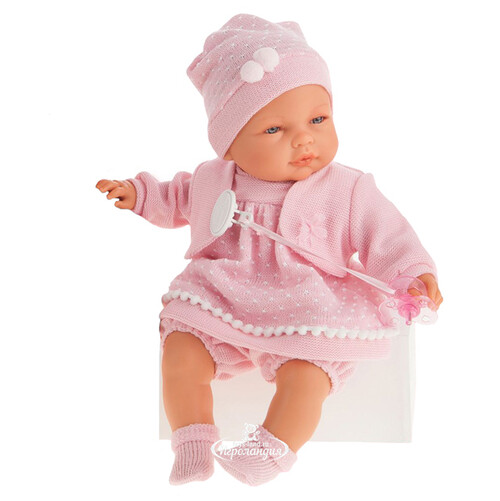 Кукла - младенец Соня в ярко-розовом 37 см плачущая Antonio Juan Munecas