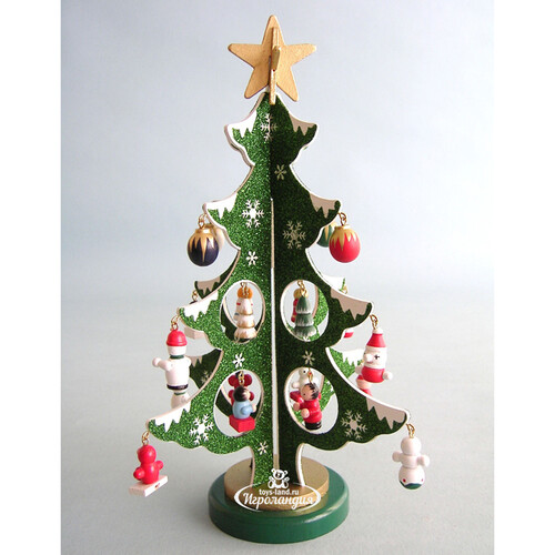 Сувенирная елка с игрушками Нарядная 26 см зеленая Breitner