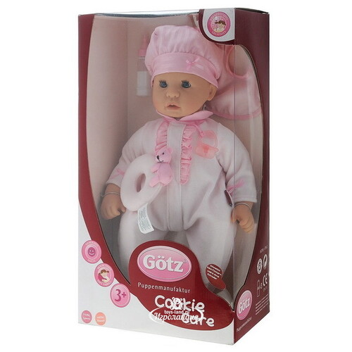 Кукла - младенец Куки в нежно-розовом 48 см плачущая с аксессуарами, закрывает глаза Gotz