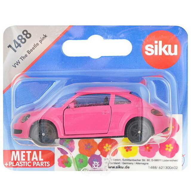 Модель машинки VW Жук розовый 1:64, 10 см SIKU