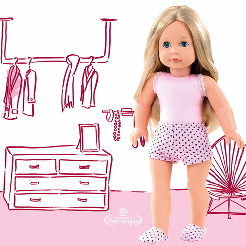 Кукла Джессика в розовой пижамке 46 см, закрывает глаза Gotz