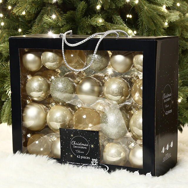 Набор стеклянных шаров Color Symphony: Перламутровый, 5-7 см, 42 шт Kaemingk