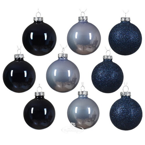 Набор стеклянных шаров Ensemble: Сапфировая Ночь 5-7 см, 21 шт Winter Deco