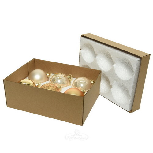 Набор стеклянных шаров Монклер: Golden Haze 8 см, 6 шт Kaemingk