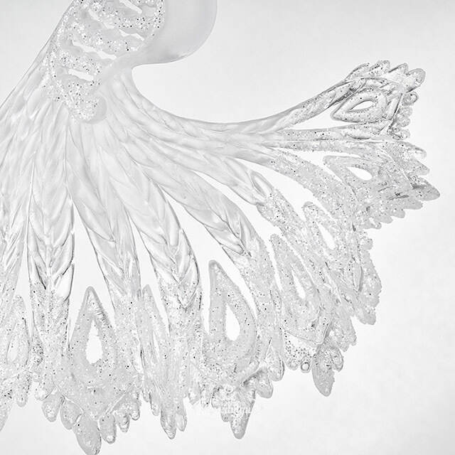 Елочная игрушка Павлин 15 см серебряный, подвеска Forest Market