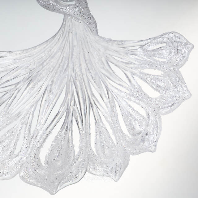 Елочная игрушка Павлин 15 см серебряный, подвеска Forest Market