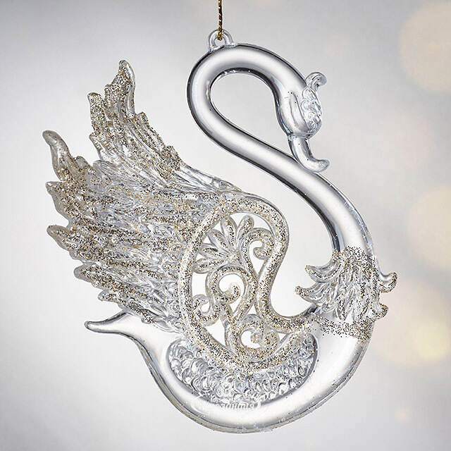 Елочная игрушка Царевна-Лебедь, 12 см, шампань, подвеска Forest Market