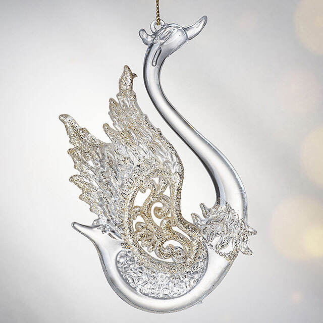 Елочная игрушка Царевна-Лебедь, 12 см, шампань, подвеска Forest Market