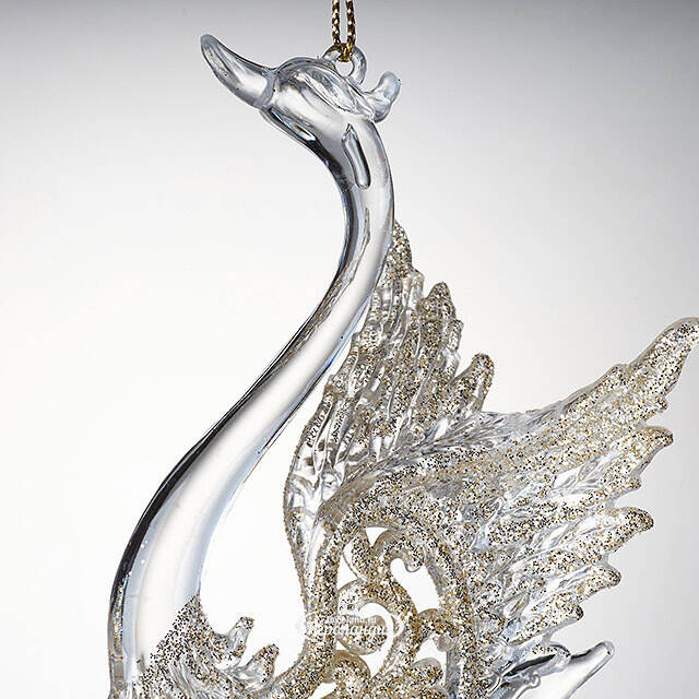 Елочная игрушка Царевна-Лебедь, 12 см, шампань, подвеска Forest Market