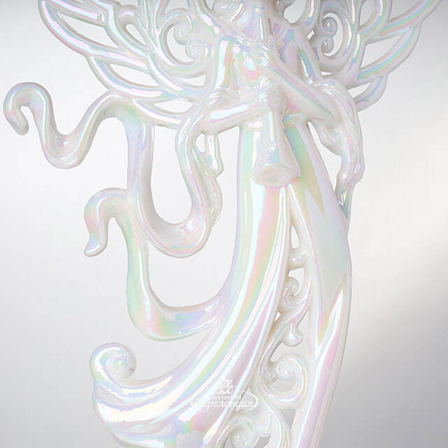 Елочная игрушка Ангел Благовестник 17 см серебряный, подвеска Forest Market