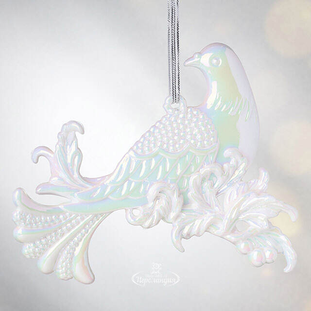 Елочная игрушка Голубка 10 см белая, подвеска Forest Market