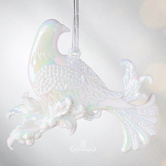 Елочная игрушка Голубка 10 см белая, подвеска Forest Market