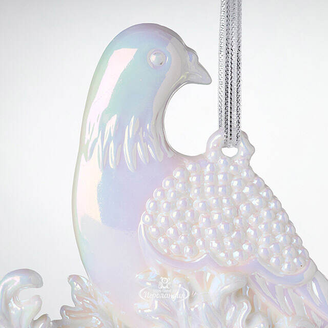 Елочная игрушка Голубка 10 см белая, подвеска Forest Market