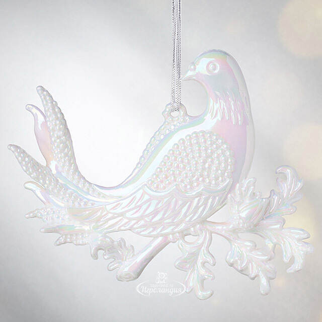 Елочная игрушка Голубка 10 см белая, подвеска Forest Market