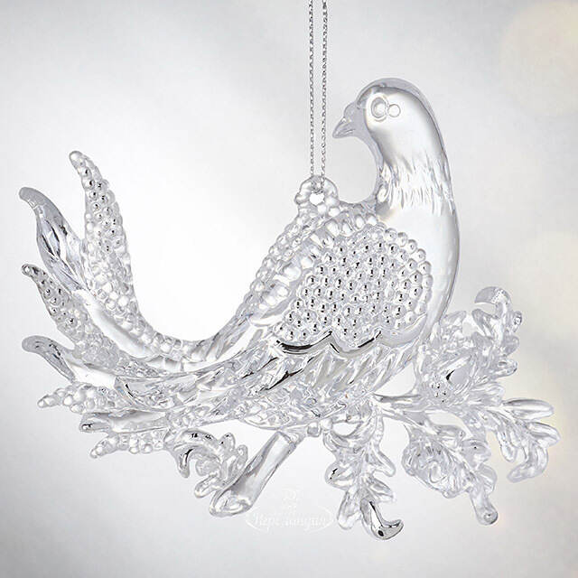 Елочная игрушка Птичка Голубка 10 см, подвеска Forest Market