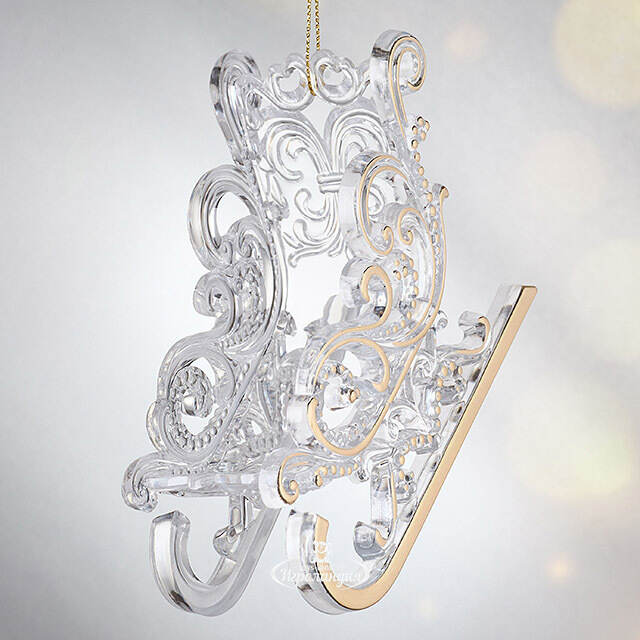 Елочная игрушка Санки - Морозные узоры 10 см, подвеска Forest Market