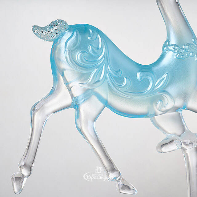 Елочное украшение Олень Серебряное Копытце 16 см серебро с бирюзой, подвеска Forest Market