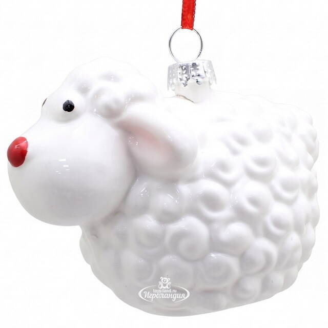 Елочная игрушка Овечка Дотти 10 см, пластик Christmas Deluxe (Кристмас Делюкс)