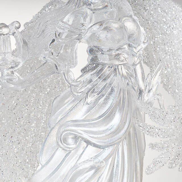 Елочная игрушка Ангел с Лирой 12 см серебряный, подвеска Forest Market