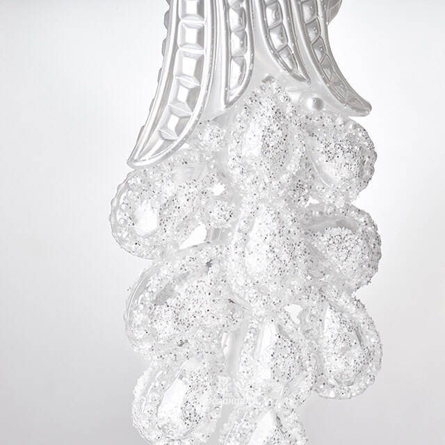 Елочная игрушка Павлин с драгоценным хвостом 12 см белый, подвеска Forest Market