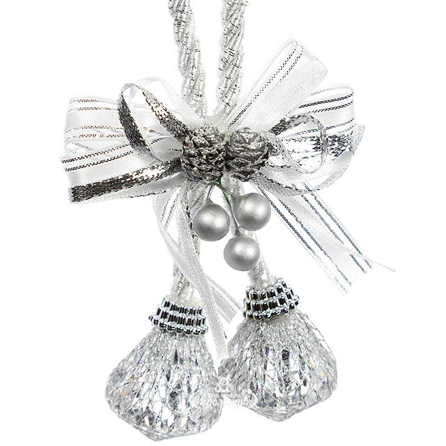 Елочная игрушка Бриллиантовая Гроздь 15 см серебряная, подвеска Forest Market