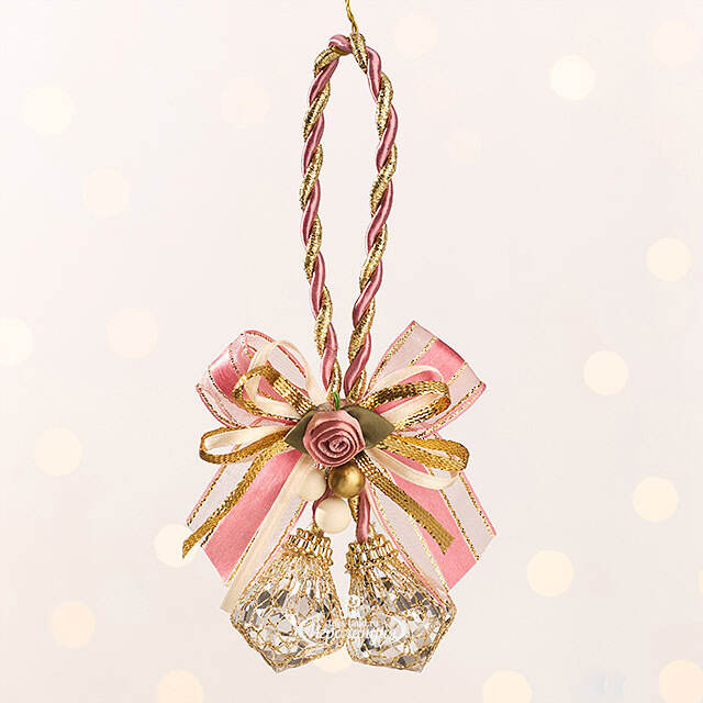 Елочная игрушка Бриллиантовая Гроздь 15 см розовая, подвеска Forest Market