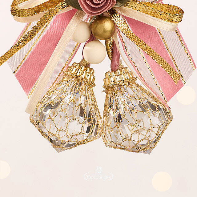 Елочная игрушка Бриллиантовая Гроздь 15 см розовая, подвеска Forest Market