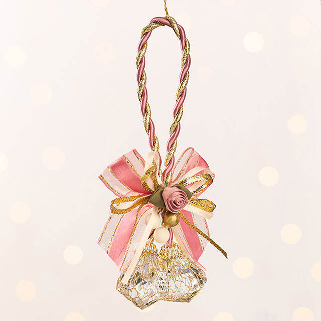 Елочная игрушка Бриллиантовая Гроздь 15 см розовая, подвеска Forest Market