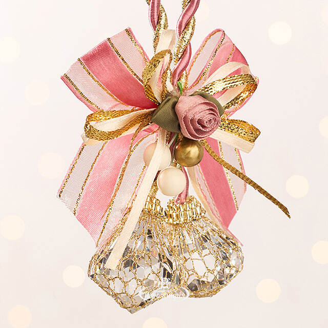 Елочная игрушка Бриллиантовая Гроздь 15 см розовая, подвеска Forest Market